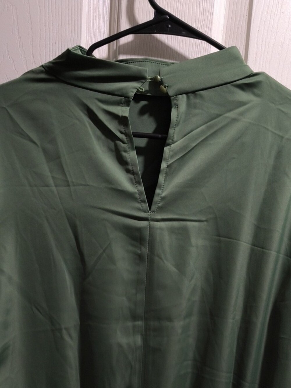 Fashion Nova Olive Green Long Sleeve Satin Dress - Picture 2 of 3